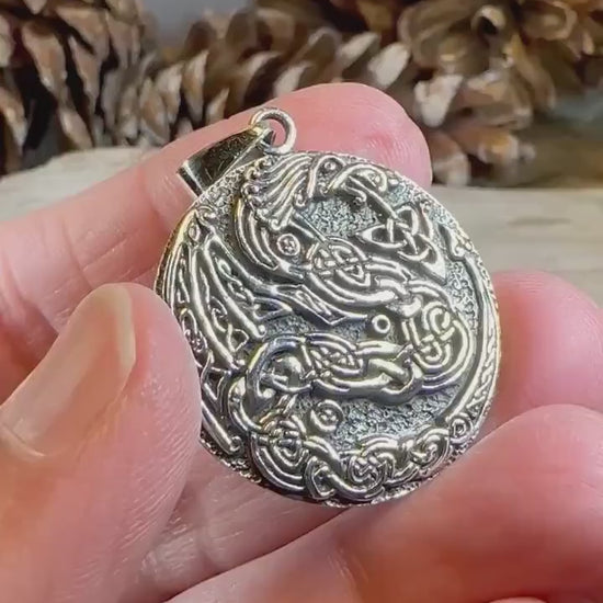 Dragon Necklace, Celtic Jewelry, Irish Jewelry, Celtic Knot Necklace, Wiccan Jewelry, Celtic Dragon Pendant, Pagan Jewelry, Gothic Jewerly
