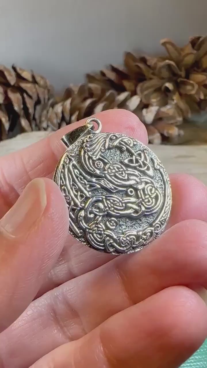 Dragon Necklace, Celtic Jewelry, Irish Jewelry, Celtic Knot Necklace, Wiccan Jewelry, Celtic Dragon Pendant, Pagan Jewelry, Gothic Jewerly