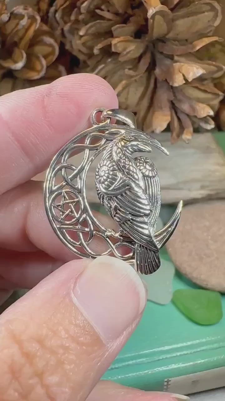 Raven Necklace, Bird Jewelry, Crow Pendant, Black Bird Pendant, Animal Jewelry, Pagan Jewelry, Nature Lover, Poe Jewelry, Gothic Jewelry