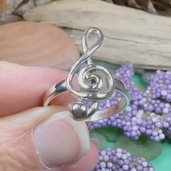Music Note Ring, Music Jewelry, Musician Jewelry, G Clef Jewelry, Theater Gift, Anniversary Gift, Sister Gift, Girlfriend Gift, Aunt Gift