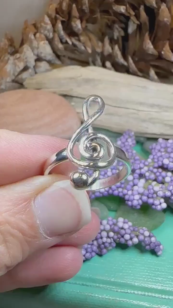 Music Note Ring, Music Jewelry, Musician Jewelry, G Clef Jewelry, Theater Gift, Anniversary Gift, Sister Gift, Girlfriend Gift, Aunt Gift