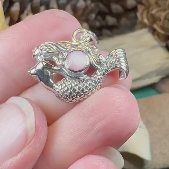 Mermaid Necklace, Celtic Jewelry, Nautical Jewelry, Anniversary Gift, Shell Jewelry, Pink Necklace, Beach Jewelry, Sea Jewelry, Mom Gift