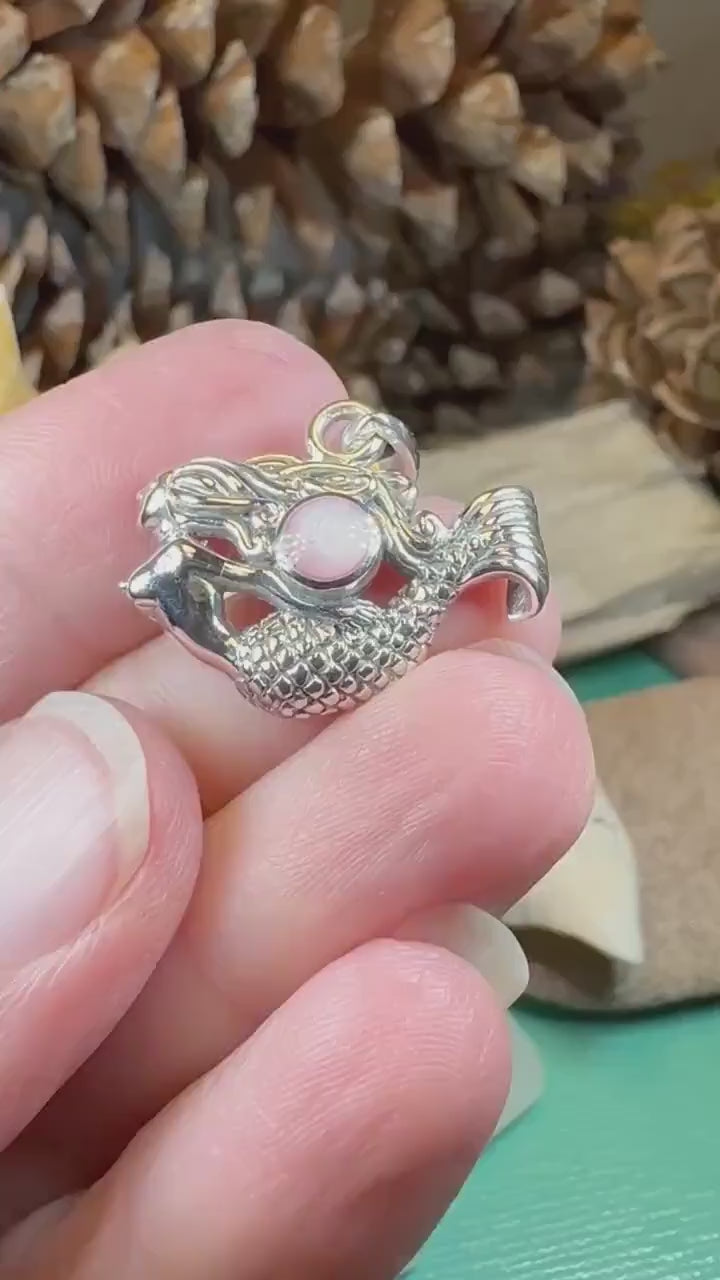 Mermaid Necklace, Celtic Jewelry, Nautical Jewelry, Anniversary Gift, Shell Jewelry, Pink Necklace, Beach Jewelry, Sea Jewelry, Mom Gift