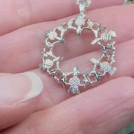 Thistle Necklace, Celtic Jewelry, Scotland Jewelry, Wife Gift, Celtic Knot Jewelry, Outlander Jewelry, Anniversary Gift, Scottish Necklace