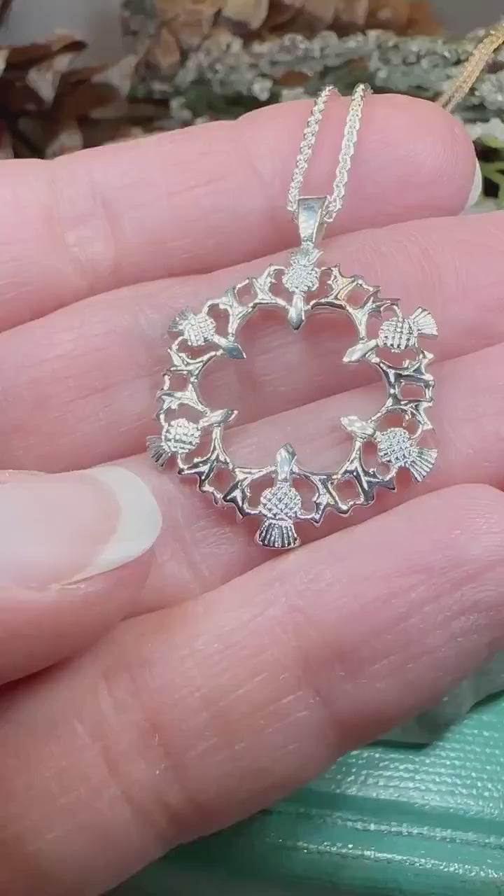 Thistle Necklace, Celtic Jewelry, Scotland Jewelry, Wife Gift, Celtic Knot Jewelry, Outlander Jewelry, Anniversary Gift, Scottish Necklace