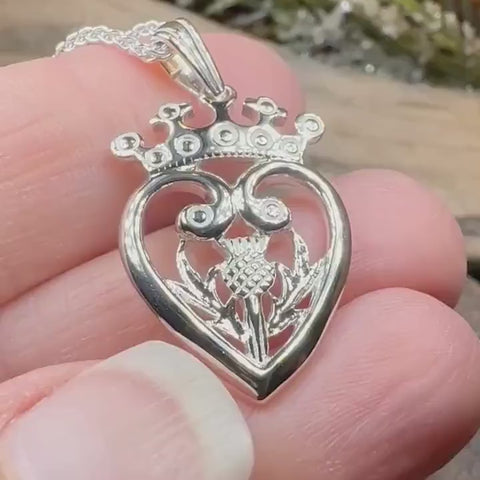 Load and play video in Gallery viewer, Regal Scottish Thistle Luckenbooth Necklace
