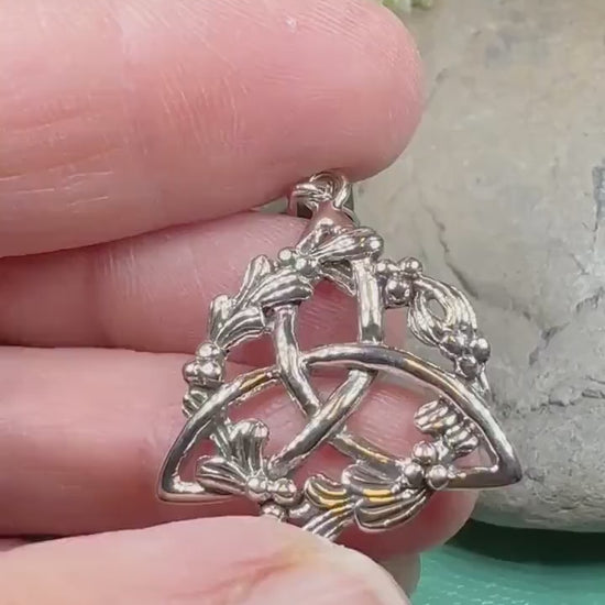 Mistletoe Necklace, Celtic Jewelry, Trinity Knot Pendant, Ireland Gift, Irish Jewelry, Scotland Jewelry, Anniversary Gift, Graduation Gift