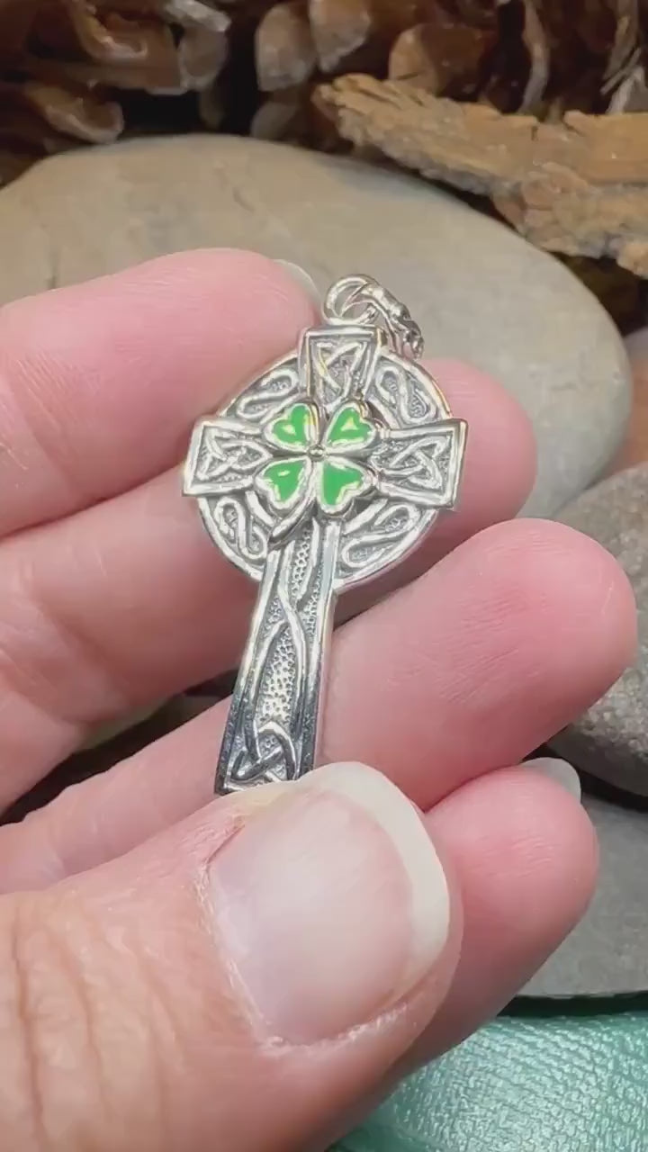 Celtic Cross Necklace, Celtic Jewelry, Irish Jewelry, Shamrock Cross Necklace, Irish Cross, Clover Jewelry, Ireland Jewelry, Confirmation