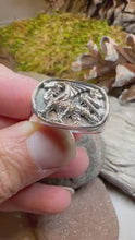 Load and play video in Gallery viewer, Welsh Dragon Ring, Wales Jewelry, Celtic Signet Ring, Men&#39;s Ring, Grooms Gift, Celtic Wedding, Father&#39;s Day Gift, Dragon Ring, Large Ring
