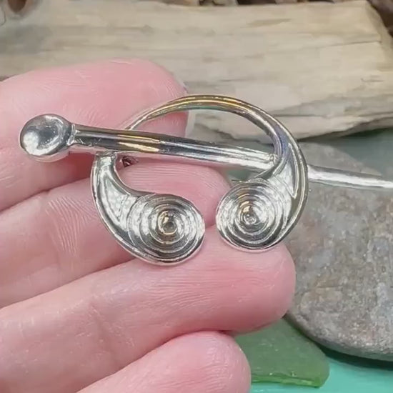 Celtic Brooch, Celtic Jewelry, Silver Celtic Spiral Pin, Irish Pin, Anniversary Gift, Wiccan Jewelry, Norse Jewelry, Scottish Pin, Mom Gift