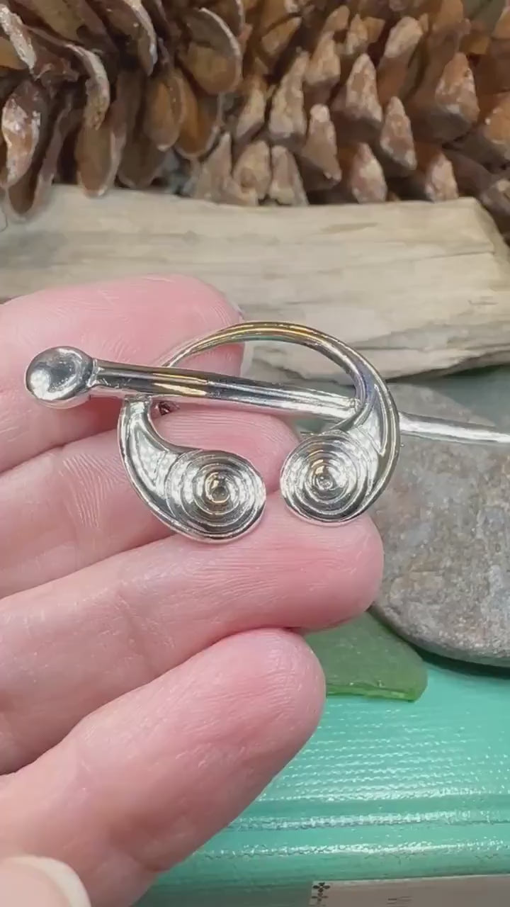 Celtic Brooch, Celtic Jewelry, Silver Celtic Spiral Pin, Irish Pin, Anniversary Gift, Wiccan Jewelry, Norse Jewelry, Scottish Pin, Mom Gift