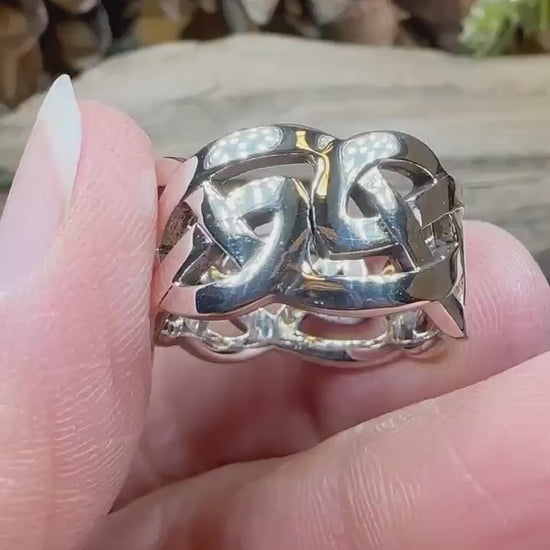 Celtic Ring, Irish Wedding Ring, Silver Scottish Ring, Large Irish Ring, Promise Ring, Anniversary Gift, Wedding Band, Ireland Gift