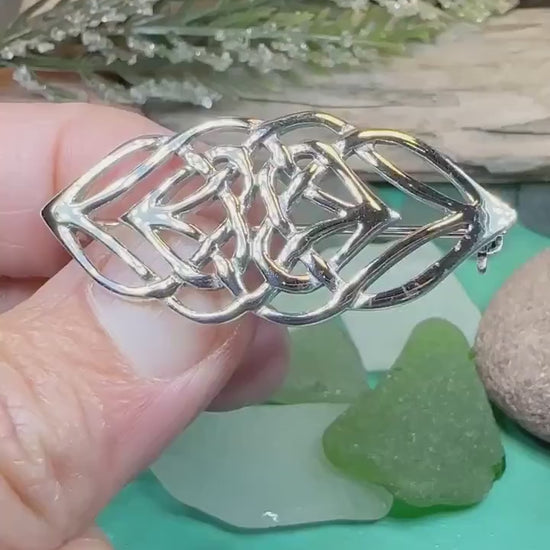 Celtic Knot Brooch, Irish Jewelry, Sterling Silver Brooch, Ireland Pin, Scarf Pin, Mom Gift, Anniversary Gift, Bridal Jewelry, Celtic Pin