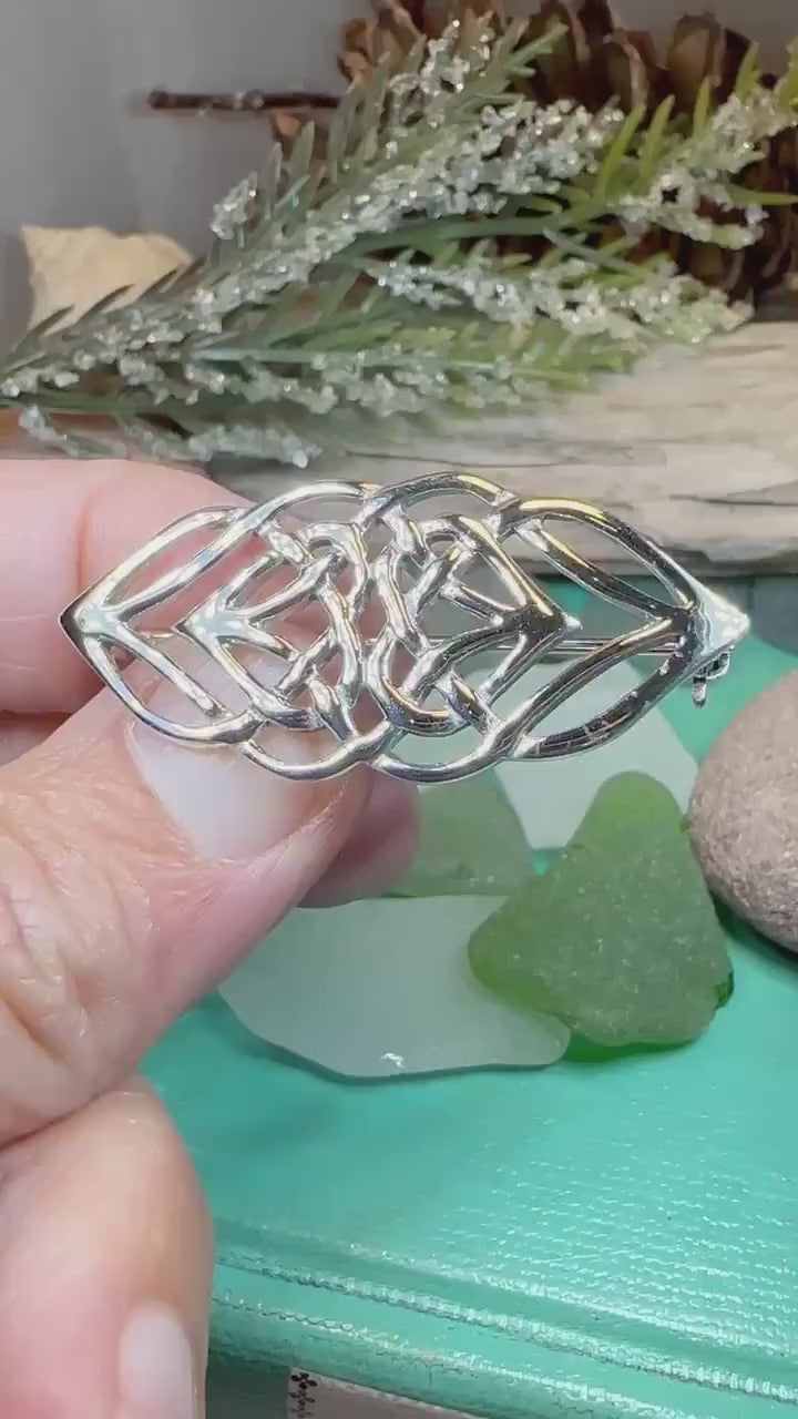 Celtic Knot Brooch, Irish Jewelry, Sterling Silver Brooch, Ireland Pin, Scarf Pin, Mom Gift, Anniversary Gift, Bridal Jewelry, Celtic Pin