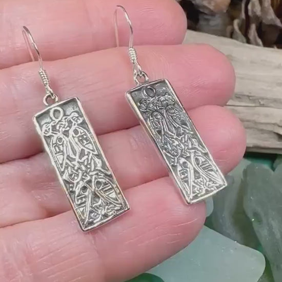 Celtic Birds Earrings, Irish Jewelry, Scottish Drop Earrings, Silver Ireland Jewelry, Anniversary Gift, Mom Gift, Wife Gift, Graduation Gift