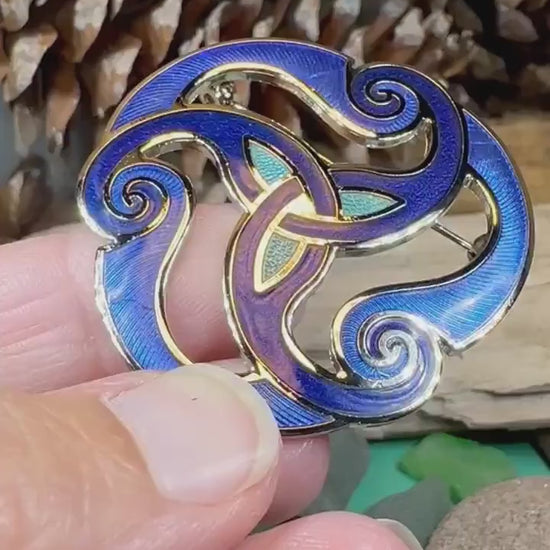 Celtic Spiral Brooch, Celtic Jewelry, Irish Jewelry, Scotland Jewelry, Anniversary Gift, Viking Brooch, Celtic Pin, Triskele Jewelry