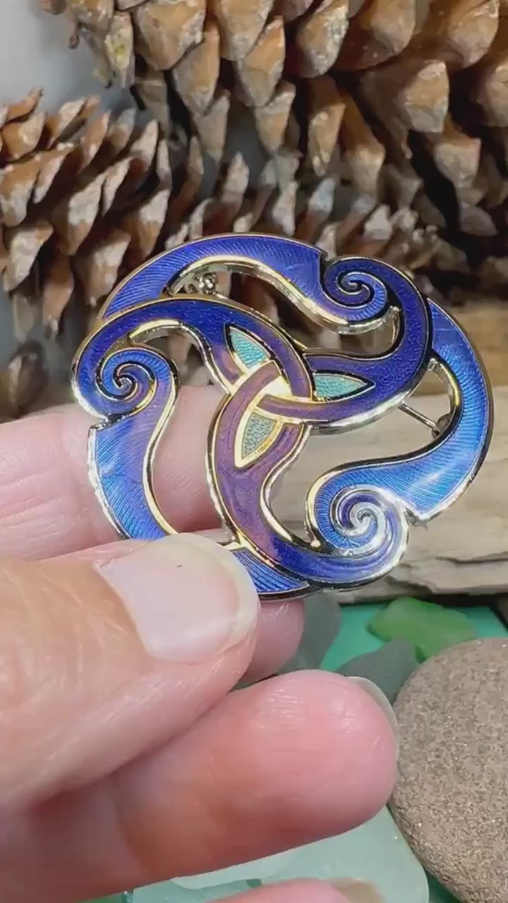 Celtic Spiral Brooch, Celtic Jewelry, Irish Jewelry, Scotland Jewelry, Anniversary Gift, Viking Brooch, Celtic Pin, Triskele Jewelry