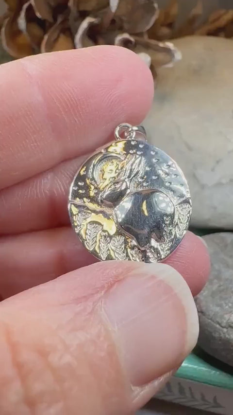 Load and play video in Gallery viewer, Rabbit Necklace, Nature Jewelry, Full Moon Pendant, Hare Necklace, Bunny, Animal Jewelry, New Beginnings, Inspirational Gift, Wiccan Jewelry
