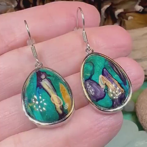 Load and play video in Gallery viewer, Scottish Heathergems Organic Earrings ~ Handmade in Scotland
