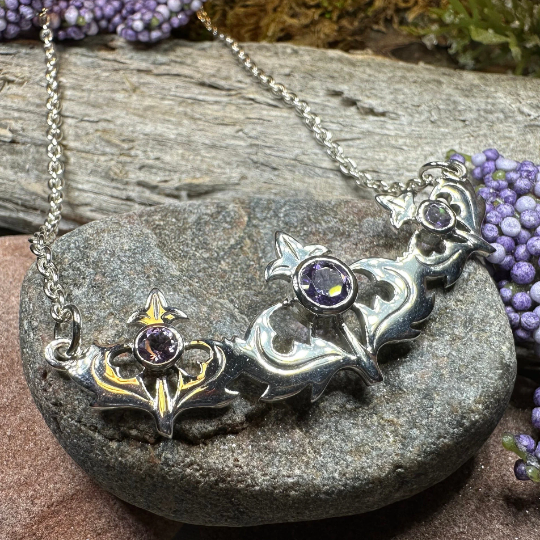 Inverness Thistle Amethyst Necklace — view 2