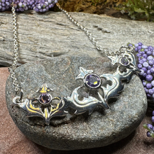 Load image into Gallery viewer, Inverness Thistle Amethyst Necklace
