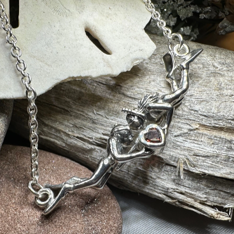 Diver Love Necklace in Sterling Silver