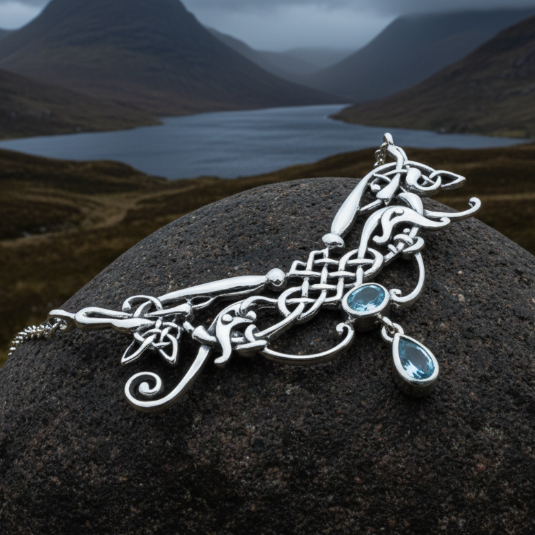 Aife Goddess Celtic Knot Necklace in sterling silver