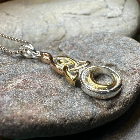 Trinity Crescent Moon Necklace — view 9
