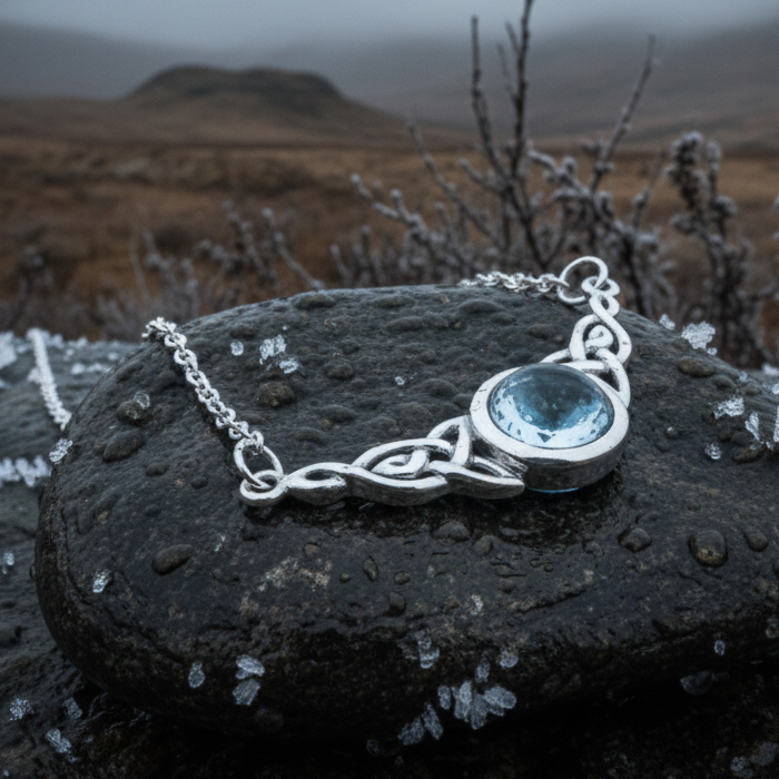 Celtic Mother's Knot Necklace in Sterling Silver — view 3
