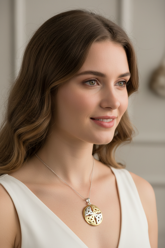Four Triquetra Knot Necklace