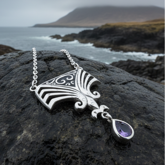 Aina Celtic Amethyst Necklace in Sterling Silver