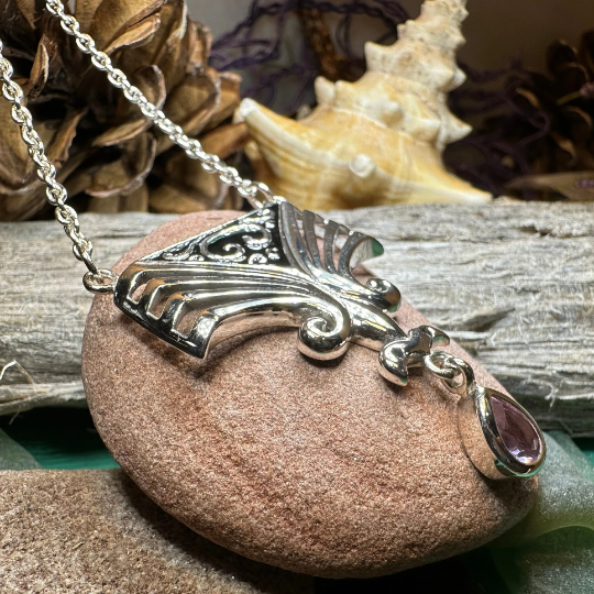 Aina Celtic Amethyst Necklace in Sterling Silver — view 6