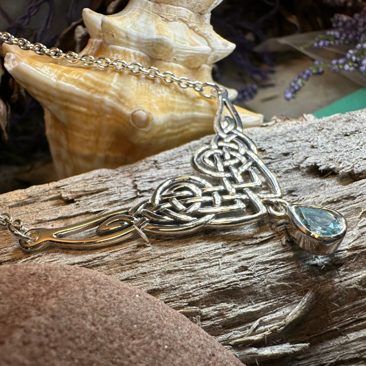 Sara Celtic Knot Necklace in Sterling Silver — view 3