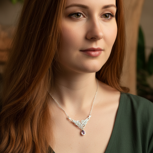 Sara Celtic Knot Necklace in Sterling Silver