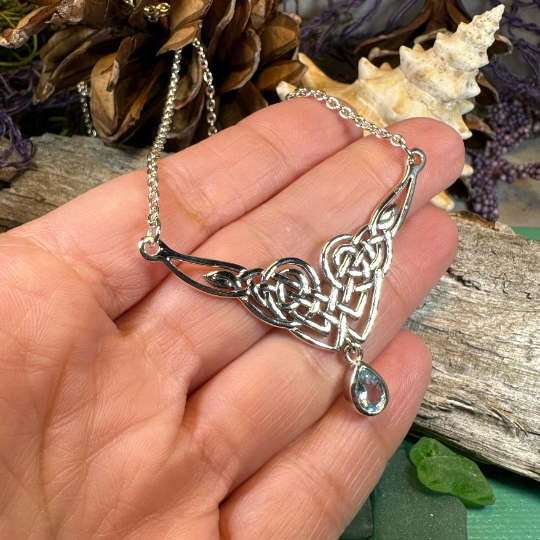 Sara Celtic Knot Necklace in Sterling Silver — view 7