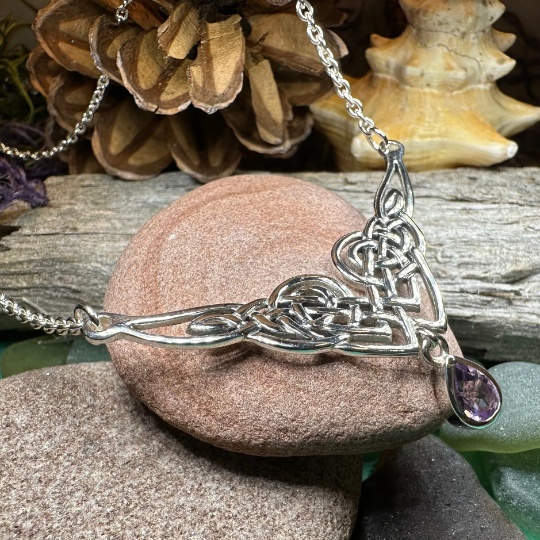 Sara Celtic Knot Necklace in Sterling Silver — view 9