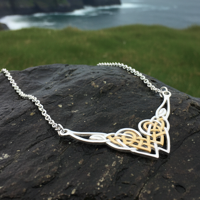 Celtic Endless Love Heart Necklace in sterling silver