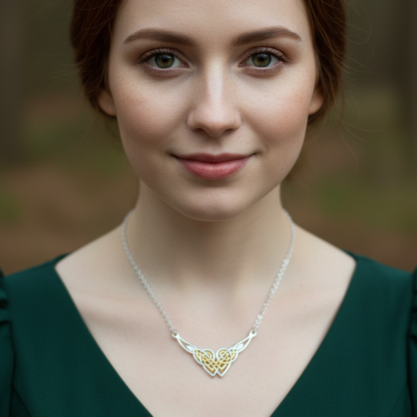 Celtic Endless Love Heart Necklace — view 5
