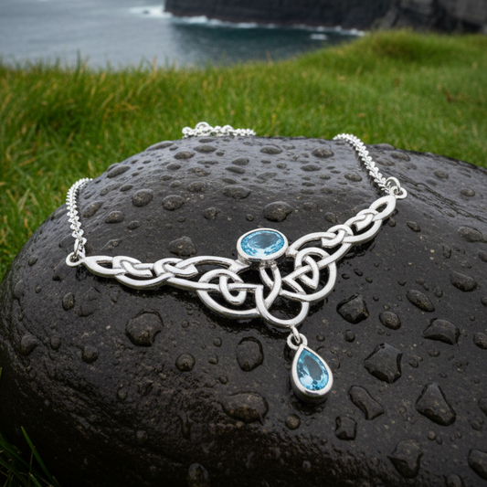 Eternal Love Celtic Knot Necklace in Sterling Silver
