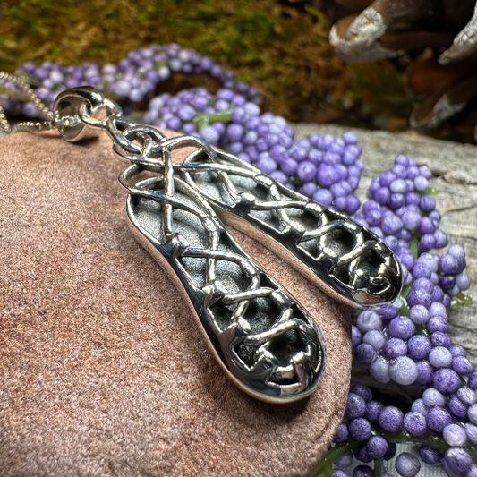 Irish Dance Shoes Necklace in Sterling Silver