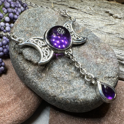 Celtic Moon Necklace in Sterling Silver — view 3