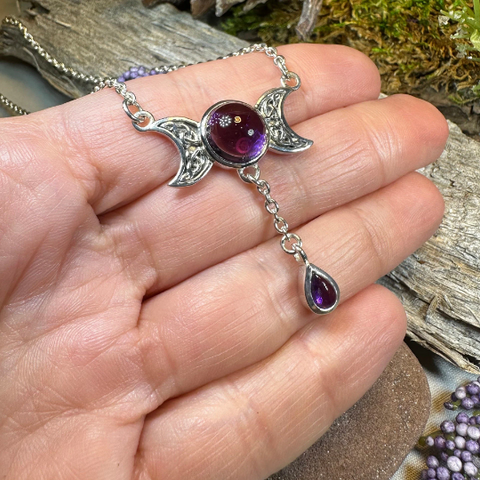 Load image into Gallery viewer, Celtic Moon Necklace in Sterling Silver
