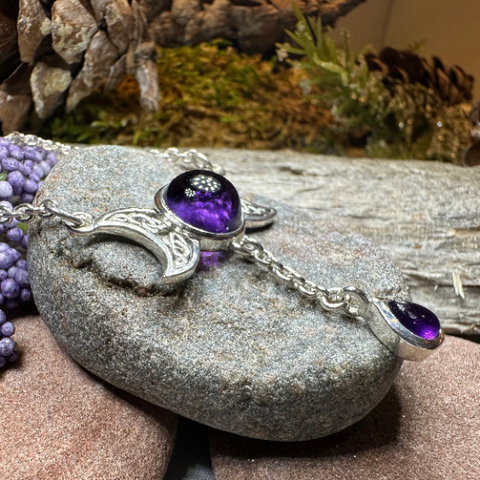 Load image into Gallery viewer, Celtic Moon Necklace in Sterling Silver
