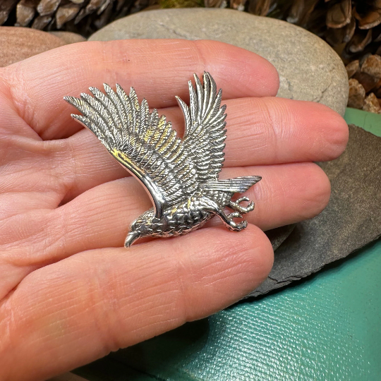 Eagle in Flight Necklace in Sterling Silver