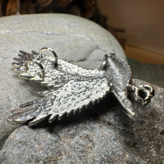 Eagle in Flight Necklace in Sterling Silver
