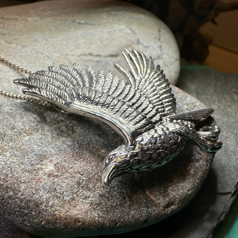 Load image into Gallery viewer, Eagle in Flight Necklace in Sterling Silver
