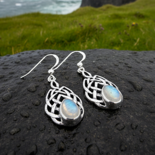 Abria Celtic Knot Earrings in Sterling Silver