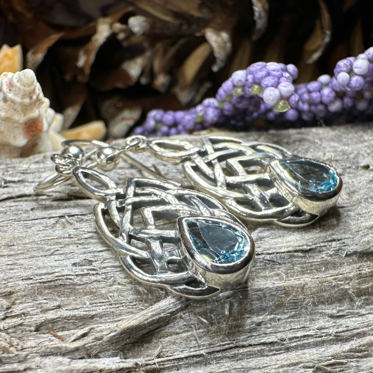 Abria Celtic Knot Earrings in Sterling Silver — view 7