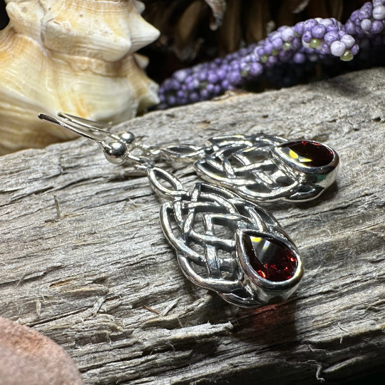 Abria Celtic Knot Earrings in Sterling Silver