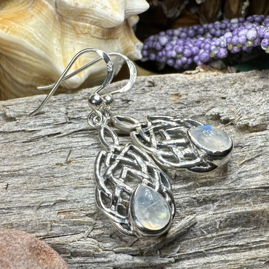 Abria Celtic Knot Earrings in Sterling Silver — view 6